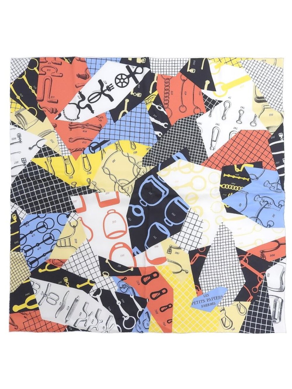 Hermes Carre 70 les Petit Papier'd'd Silk 100% Scarf Multi